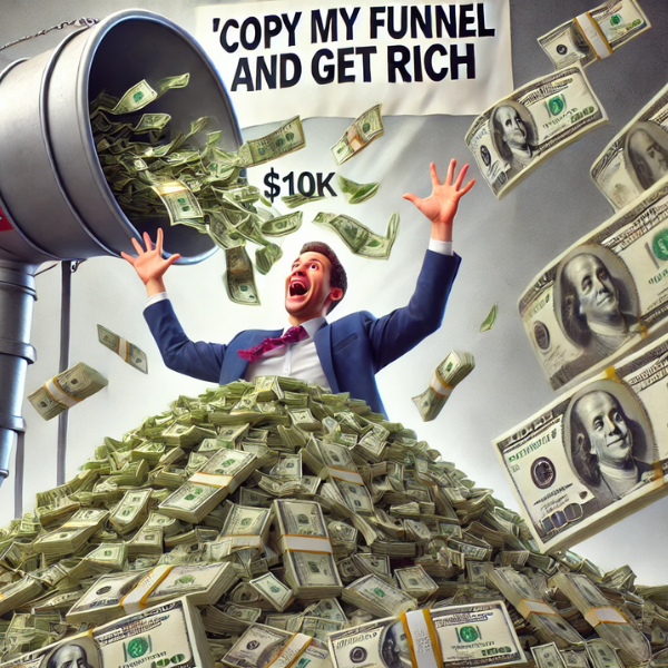 Uitgekauwde marketingbelofte: kopieer mijn funnel en word slapend rijk