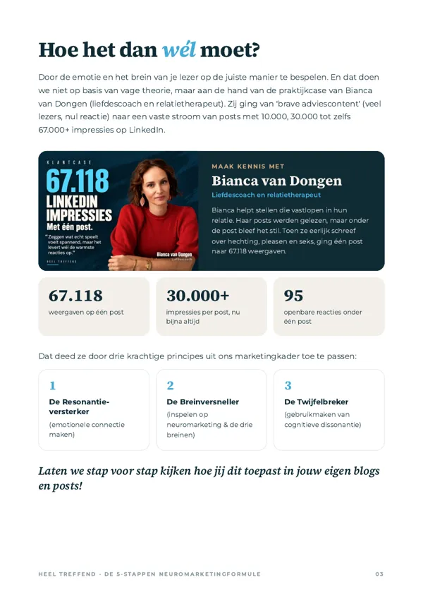 Voorbeeldpagina uit het e-book: de case van Bianca van Dongen